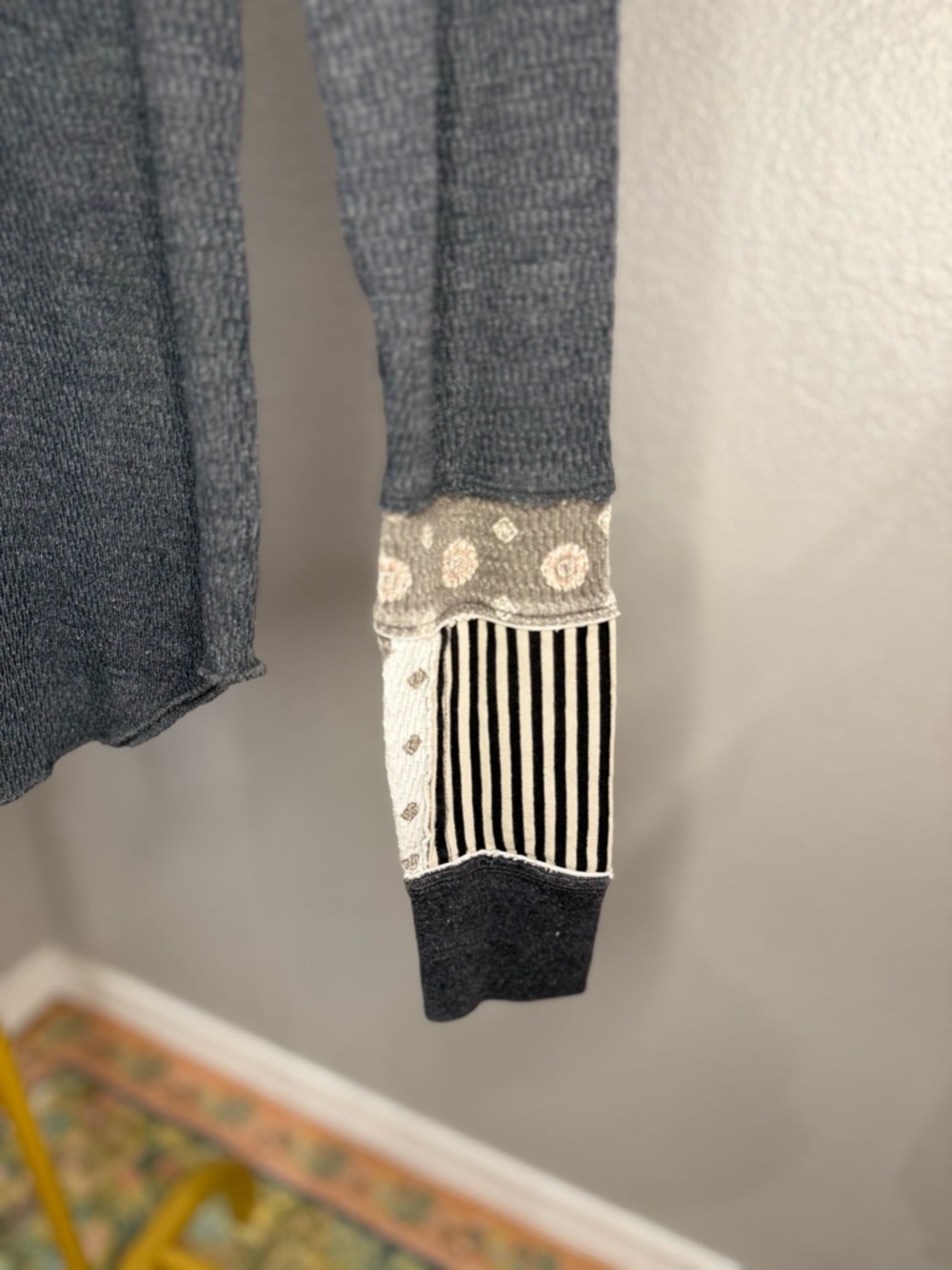 Free People Railroad Mixed Media Henley Charcoal Small - Picture 5 of 10